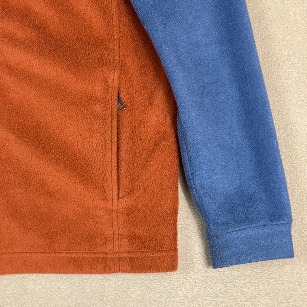Columbia Fleece Jacket Full Zip Blue Orange Colorblock Youth XL Extra Large - Picture 3 of 10